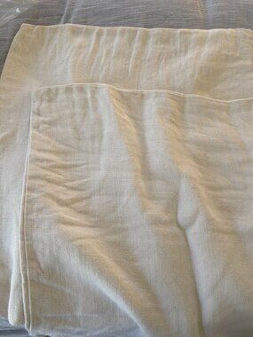 Pottery Barn Belgian Flax Linen White 24" Pillow Covers